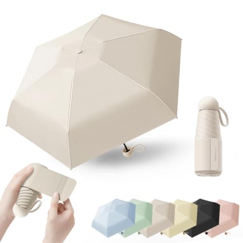 Mini Travel Folding Umbrella/7cm Wide Strap/Portable/UFP 50/Rain/women/kid