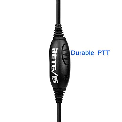 Retevis Headset 2 Pin PTT Overhead Earpiece Boom Speaker Microphone Noise Cancelling Headphone for BAOFENG UV5R 888S KENWOOD H-777 QUANSHENG PUXING WOUXUN HYT TYT TH 2 Way Radio (5 Pack) — view 6
