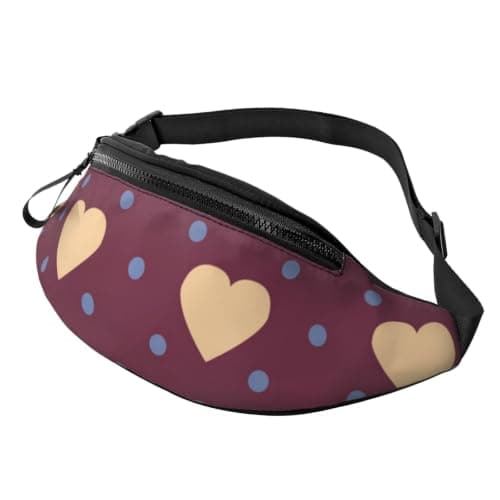 Meymuise Waist Bag, Polka Dot and Heart Maroon