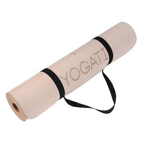 YOGATI Yoga Mat with Alignment Lines. Yoga Mats with carry strap perfect for Pilates and Fitness Workout, Eco Friendly Non Slip Thick Yoga Mats for women and men - Yoga Matt. (Brown) — view 6