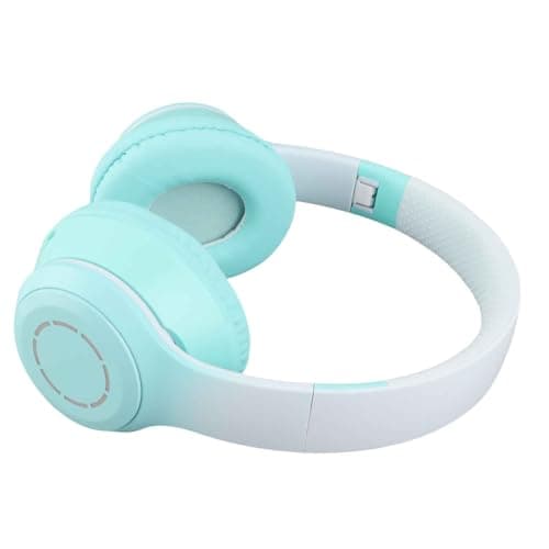 Cocoarm BT Wireless On-Ear Headphones,LED Light,18-Hour Playtime,HD Sound,Gradient Design,Foldable Travel Headphones with 5.2,Stainless Steel Headband,Kids (Green) — view 3
