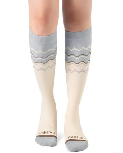 CAMBIVO Compression Socks for Women and Men, 15-20 mmHg Flight Socks