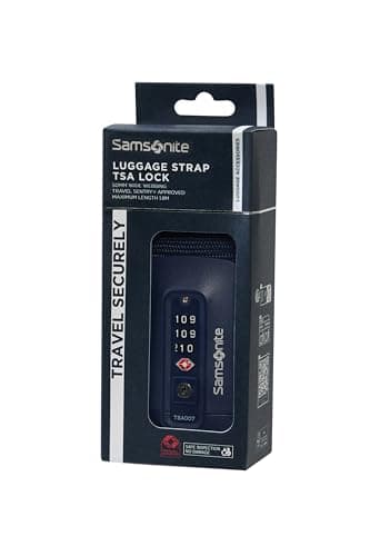 Samsonite TA Revolution – Luggage strap with TSA lock, adjustable 50mm, sturdy click buckle, secure luggage strap for travel, blue (Midnight Blue)