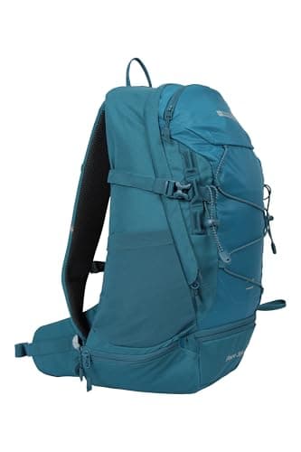 Mountain Warehouse Pace 30L Rucksack - Hydration Compatible Backpack, Airflow Back System Rucksack, Packaway Rain Cover - For Travelling, Camping, Hiking Teal