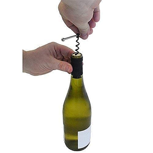 Macupon Stainless Steel Black Mini Portable Waiters Corkscrew with Keychain, 2 Pack, Perfect for Travel, Wine Lovers, Waiters & Bartenders — view 4