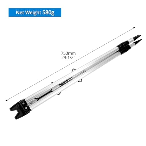 QWORK® Fishing Rods Tripod Stand for 4 Fishing Rods - Telescopic 70-105 cm - Aluminum Alloy - Anti-Rust Sea Beach Pier Shore Tackle Support — view 3