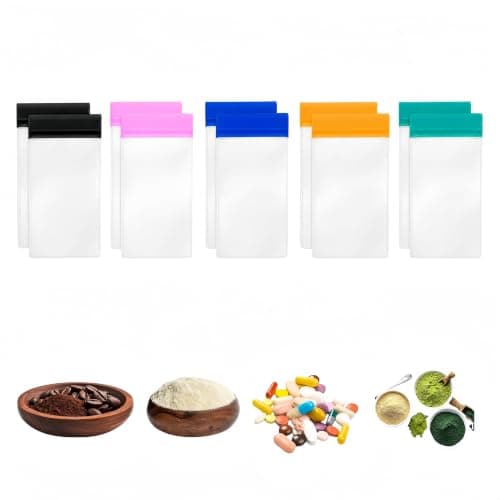 Reusable Protein Powder Travel Container, 10 Portable Supplement Pouch Bags