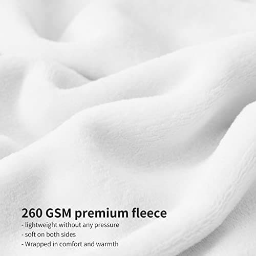 Aisbo White Throws Blanket for Sofas - Single Fluffy Blanket Bed Throw Fleece, Warm Soft Flannel Blanket for Couch, 130x150cm — view 4