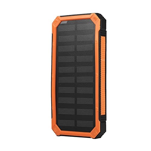 Vikye DIY Solar Power Bank Case Kit, 20000mAh Portable Solar Charger with Dual USB, Panel Power Bank Case for Outdoor, Camping, Travel, Phone Charging (Orange)