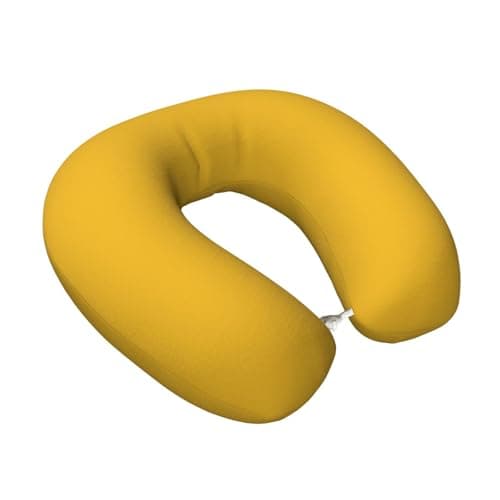 BOAXXL Solid color gold Soft Travel Pillow with comfortable neck Support for Airplane Trips Movies Naps and Office Work — view 2