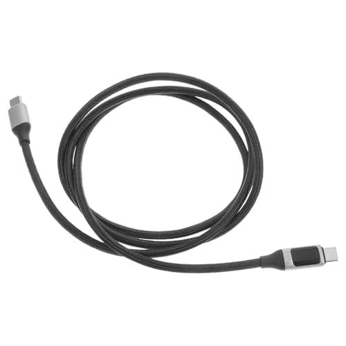 HEATSHAKING LED Display Charging Cable Usb-c Data Cable 100w Nylon Zinc Alloy for Mobile Phones and Tablets Travel Car Use Beige
