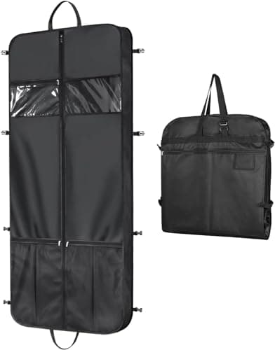 Univivi Long Dress Bag, Dress Cover for Travel, 60in Garment Bag, Black