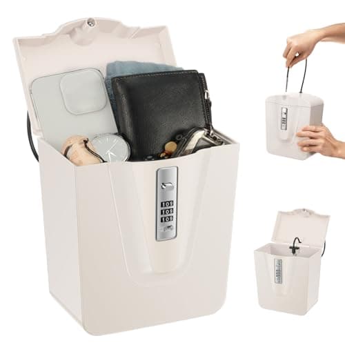 Kuanght Travel Safe Box, Portable Bucket Security Case with Combination Lock, Waterproof Anti Theft Lock Box for Travel, Beach Safe for Storing Wallet, Phone, Sunglasses, Keys, Money and Valuables