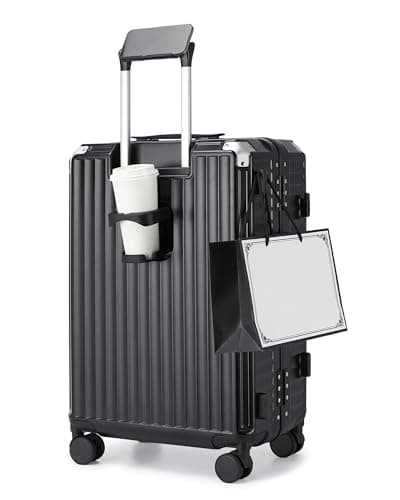 Kono 24 Inch Medium Suitcase with Cup Holder, PC Check in Luggage