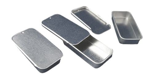 SHC Web 3 x 10ml Rectangular Tin with Slider Lid - Mini Favour/Gift/Sweets/Lip Balm/Pill Boxes - Silver - Sliding Top - Pocket Size - Camping/Hiking Everyday Carry edc - 3 PACK — view 6