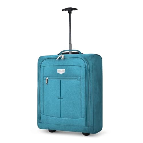 LUGG Cabin Size Lightweight Luggage - Durable 600D Polyester Snowflake Push Up Trolley - Solid Wheels - Easyjet, Ryanair, British Airways - Airway Locker (55x40x20cm)