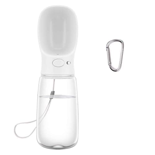 COTOP Portable Dog Water Bottle 350/550ml, Pet Water Dispenser Antibacterial Food Grade Leak Proof Dog Cat Travel Drink Bottle Bowl, Pet Outdoor Drinking Cup Dog Gift (550ml, white)