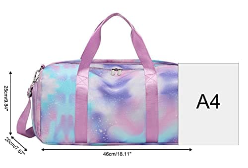 SellerFun Teens Women Travel Bag Girls Gym Duffle Bag Sports Ballet Bag with Shoe Compartment(Color B,23 Liters) — view 2