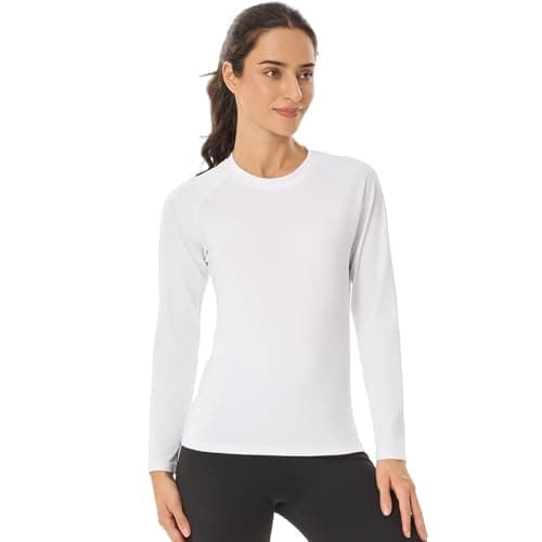HYCOPROT 4 Pack Women's Thermal Compression Shirts Long Sleeve Fleece Lined Athletic Tops Winter Baselayer Workout Underwear Shirt Warm Wicking Crew Neck Basic Tee Gym Clothing Yoga Running Hiking — view 2