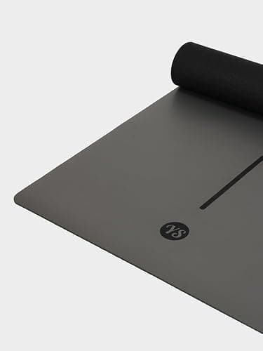 Yoga Studio The Grip Alignment Mat 4mm - 183cm x 61cm | Non-Slip Base | Moisture-Absorbing | Thick Latex-Free (Charcoal) — view 3