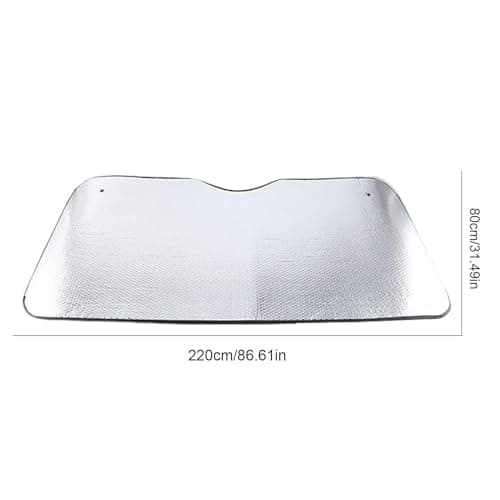 Vehicle Sun Shield 220x80cm Truck Windshield Sun Shade Aluminum Foil Anti-Tear Heat Insulation Heavy Duty SunBlocker For Lorries SUVs Cars Long Trip Road Travel Parking Outdoor UV Protection — view 4