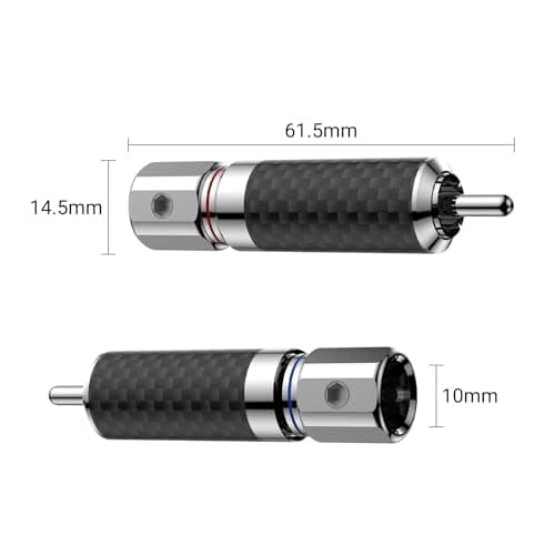 Tertullus 4 Pcs Hifi Rca Plug Carbon Fiber rhodium plated Rca Jack Cable Connector Adapter Audiophile Locking RCA Connector solderless — view 6