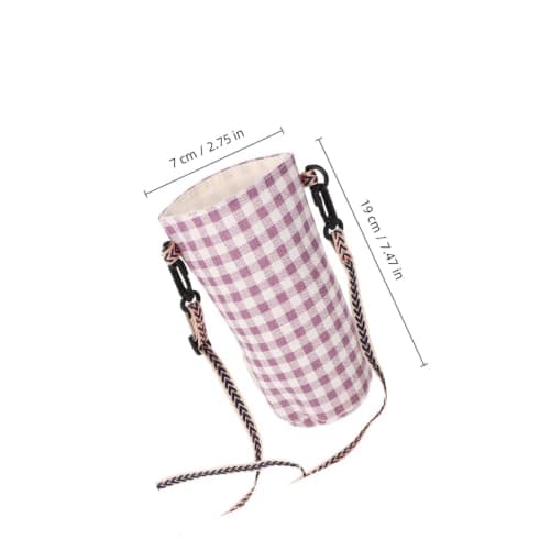 UTHCLO Outdoor Cotton Linen Water Bottle Carrier with Adjustable Strap for Hiking Camping Walking Travel — view 2