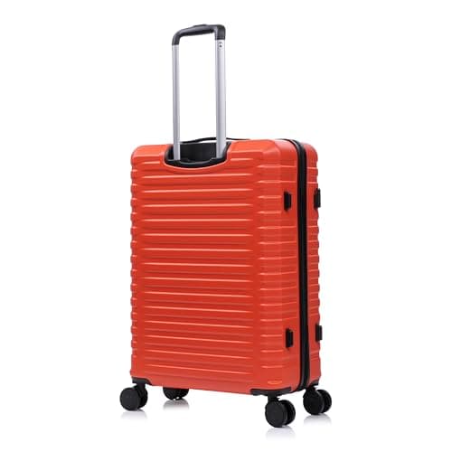 Rocklands Large Suitcase Hard Shell Lightweight 4 Dual Spinner Wheels Trolley Luggage Suitcase Hold Check in Luggage TSA Combination Lock (Orange, Medium 24") — view 2