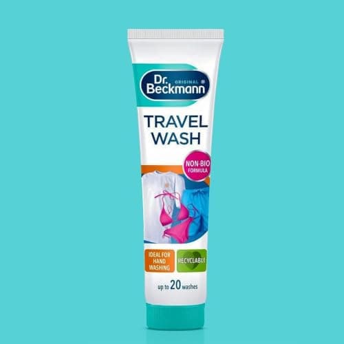Travel Wash 100ml Non Bio Laundry for Hand Washing Clothes On The Go Up to 20 Washes Gentle Formula for Travel Holidays Camping Business Trips and Emergency Laundry Care — view 4
