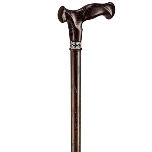 Asterom Walking Cane for Men & Women - Ergonomic, Handmade - Cool Walking Stick for Seniors, Stylish Wooden Canes (Walnut, 37 Inches) — view 6