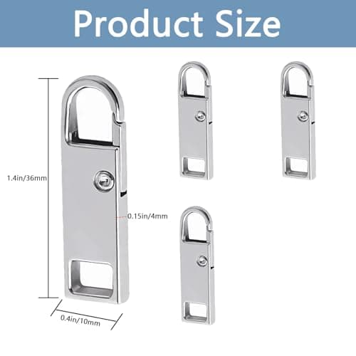 Deoward Zipper Pull Replacement Metal Zipper Handle Mend Tab Repair (6 PCS) — view 2