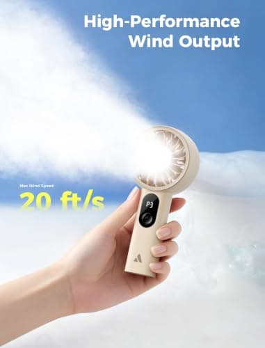 Aecooly Mighty Portable Fan, Powerful Handheld Fan, USB Rechargeable — view 3