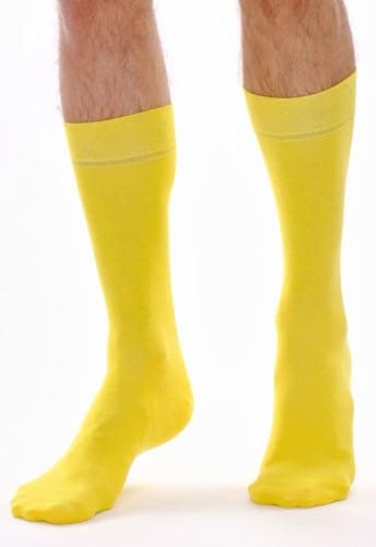 ONESCK Super Soft Cotton Dress Socks, Yellow, 7-12 — view 2