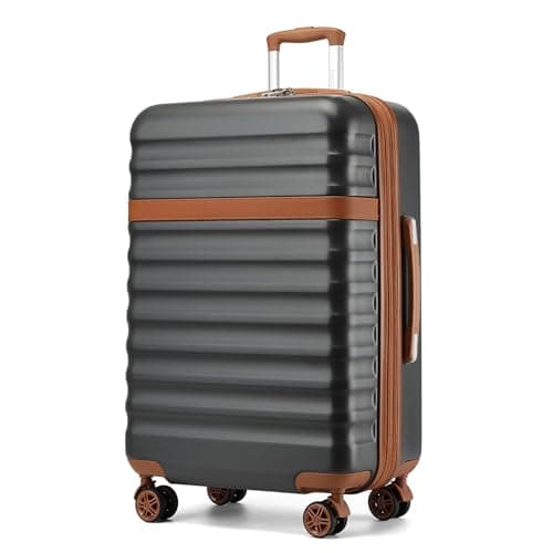 Kono 28 Inch Hardshell Suitcase Large Expandable Travel Luggage(Grey/Brown)