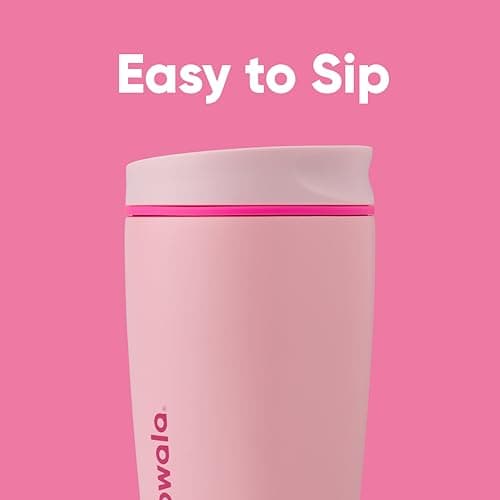 Owala SmoothSip Slider Stainless Steel Coffee Tumbler, 355ml, Pucker Up — view 2
