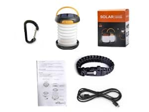 GlobaLink Rechargeable Camping Lantern, Solar Powered Camping Light，Yellow — view 5