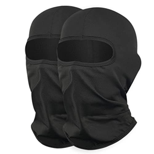 LONGKING Balaclava Ski Face Mask, UV Protector Windproof Lightweight Neck Warmer Motorcycle Cycling, Skiing, Snowboarding for Men/Women, Black - Pack of 2