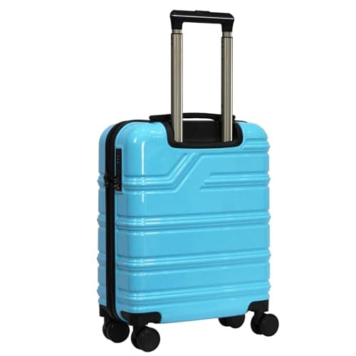 Rocklands London Lightweight 4 Wheel Hard Shell PC Luggage Suitcase Ryanair Cabin Travel Bag 55x40x20 cm - PC30 (Sky Blue) — view 2