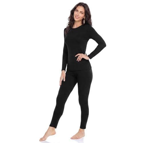 WEERTI Women's Modern/Fitted Base Layer, Black, XS