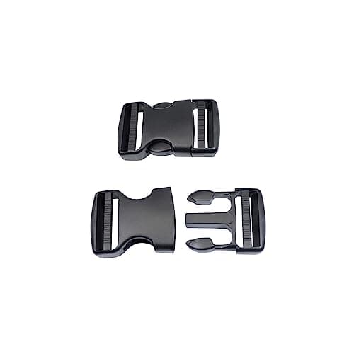 Baikeen Plastic Side Release Buckles,15mm/20mm/25mm/32mm/38mm/50mm Heavy Duty Plastic Buckle Clips Belt Snap Backpack Buckle Replacement Dual Adjustable No Sewing(38mm,2sets)