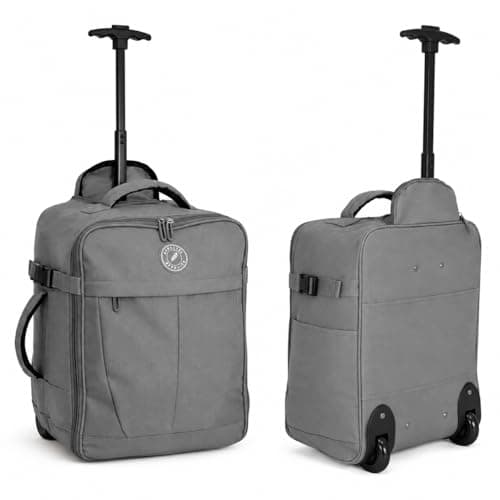 wowtravel Underseat Cabin Bag 45x36x20 Compatible with EasyJet, Lightweight 2 Wheel Trolley Case, Soft Shell Cabin Luggage Fits Under Seat, Small Carry On Travel Bag (Grey)