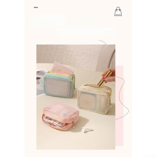 Mesh Drawstring Bag Transparent Waterproof 24x14x2cm Multi-Compartment — view 4