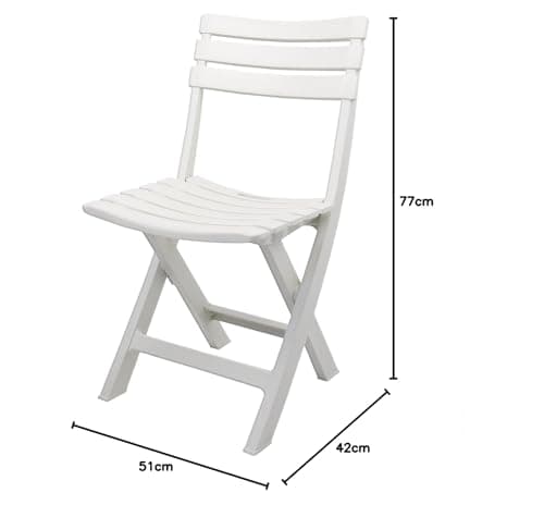 Garden Stool Camping Chair Folding Chair Folding Garden Furniture Patio Set Camping Plastic – White — view 3