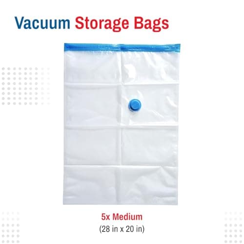 SpaceSaver Vacuum Storage Bags - Medium 5-Pack Clothes Storage Set with Pump - Space Saving Vacuum Bags for Clothes, Bedding and Linens - Airtight Compression Bag for Home and Travel Organization — view 3