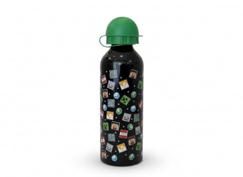 Minecraft Aluminium Water Bottle Set – Pack of 3 Assorted Designs, 500ml Leak-Proof Screw Cap, BPA-Free, Lightweight & Durable for Kids, School, Sports, Travel, Green — view 4