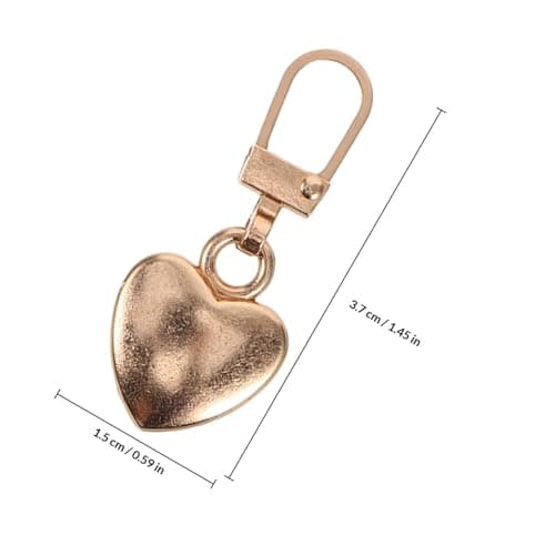CALLARON 10pcs Universal Metal Heart Shape Zipper Slider Replacement Kit for Shoes and Bags, Detachable and Convenient Zip Puller Repair Accessory Suitable for Travel and Office Use — view 2
