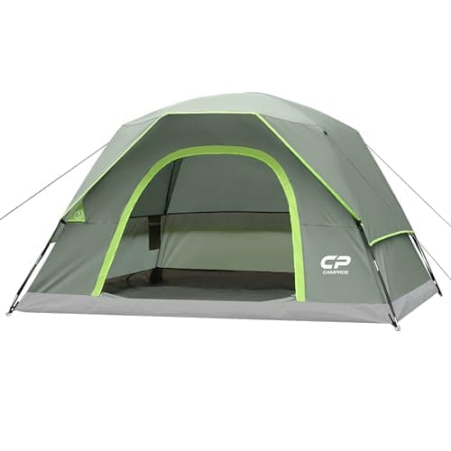 CAMPROS CP 4 Man Camping Tent Waterproof, Dome Family Tent with Mosquito Net & Ventilation, Easy Setup Lightweight Tent for Camping, Festivals, Hiking and Outdoor Adventures
