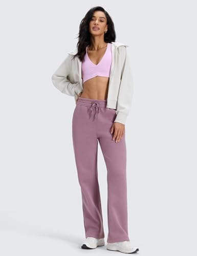 CRZ YOGA Fleece Lined Sweatpants 30" Light Lavender 10 — view 3