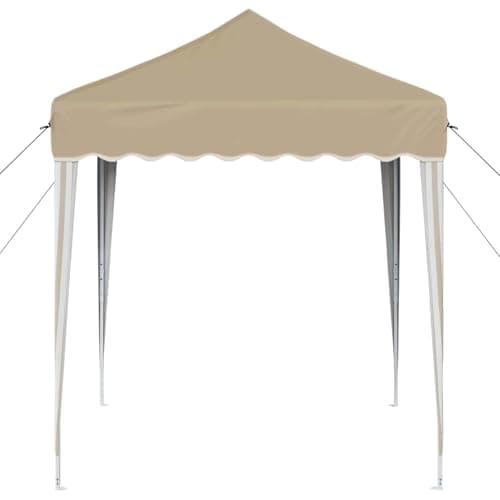 NiuBIKeLasI Pop Up Party Tent 195 x 195 x 245 cm Cream Oxford Fabric with UV Protection Weatherproof Steel Frame Foldable for Garden Party Wedding Festival — view 5