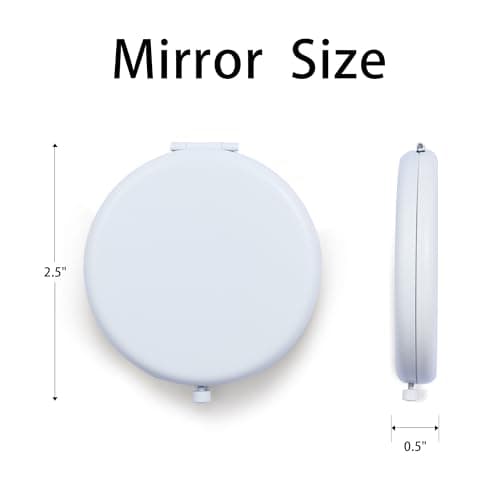 QUSTGO Compact Mirror, Pocket Travel Makeup Mirror for Purse, Metal Round Shell, 2-Sided 1X/2X Magnifying, Portable, Folding, Handheld, White, 4 Pack — view 2